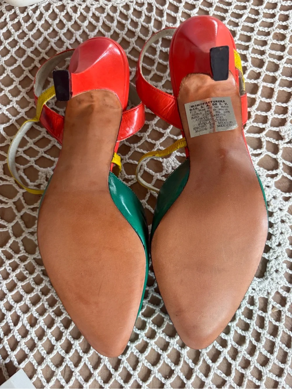 ✨Vintage dabal de lis Leather Slingback Heels